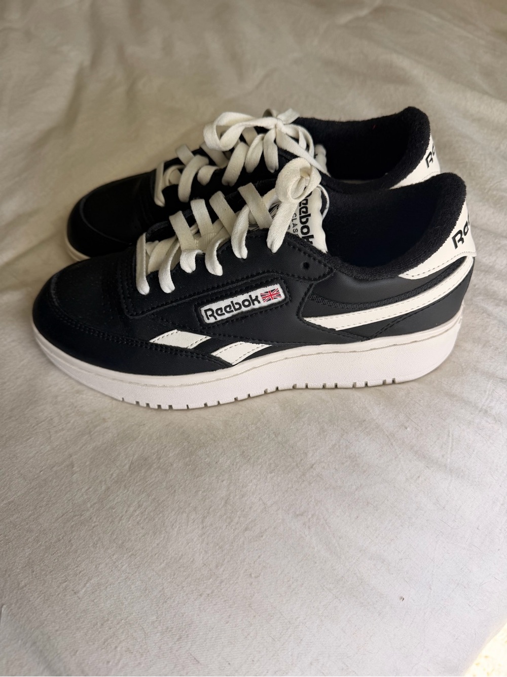 Reebok Black and White Platform Sneakers